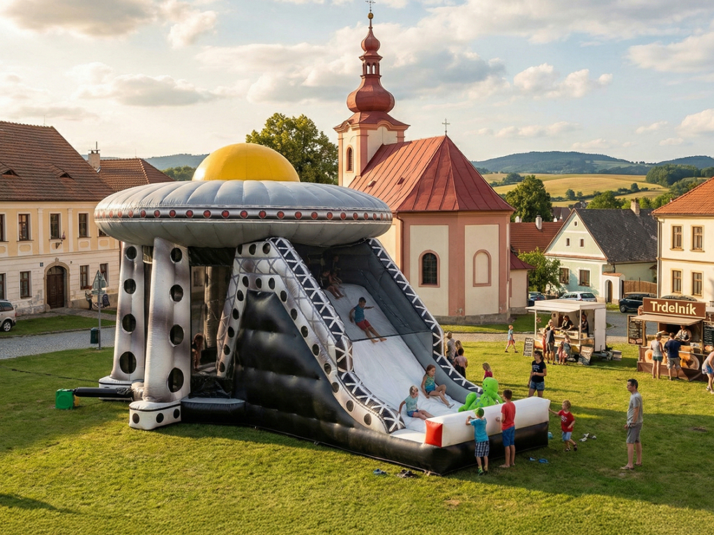 Skákací hrad se skluzavkou UFO