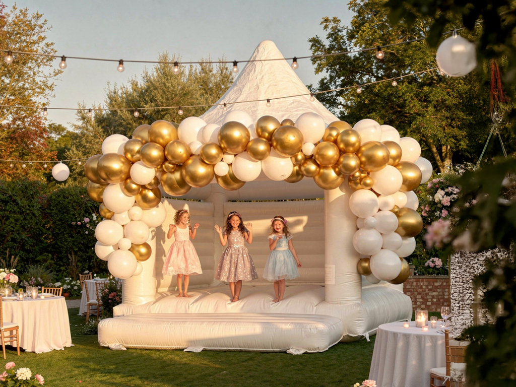 Skákací hrad svatební se střechou